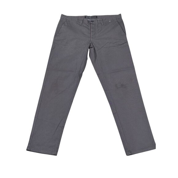 Primark Mens Stretch Slim Fit Chinos 32X30 Gray Cotton-Blend Pants Made In Bangl - Picture 1 of 12
